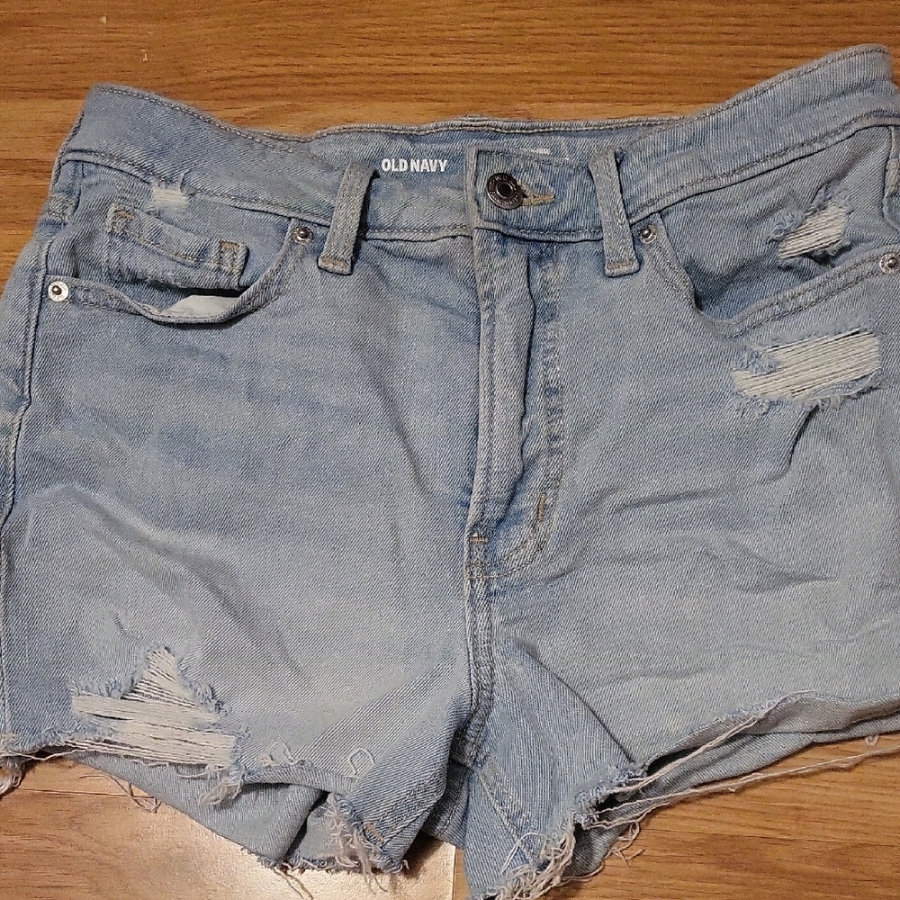 Old Navy Women's Light Blue Distressed Denim Shorts